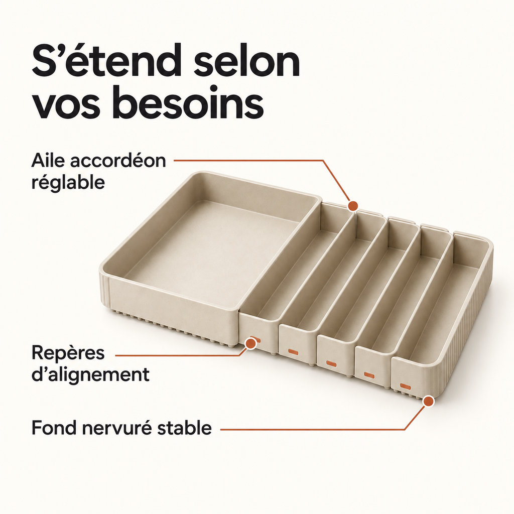 Organiseur Ligne Claire Extensible