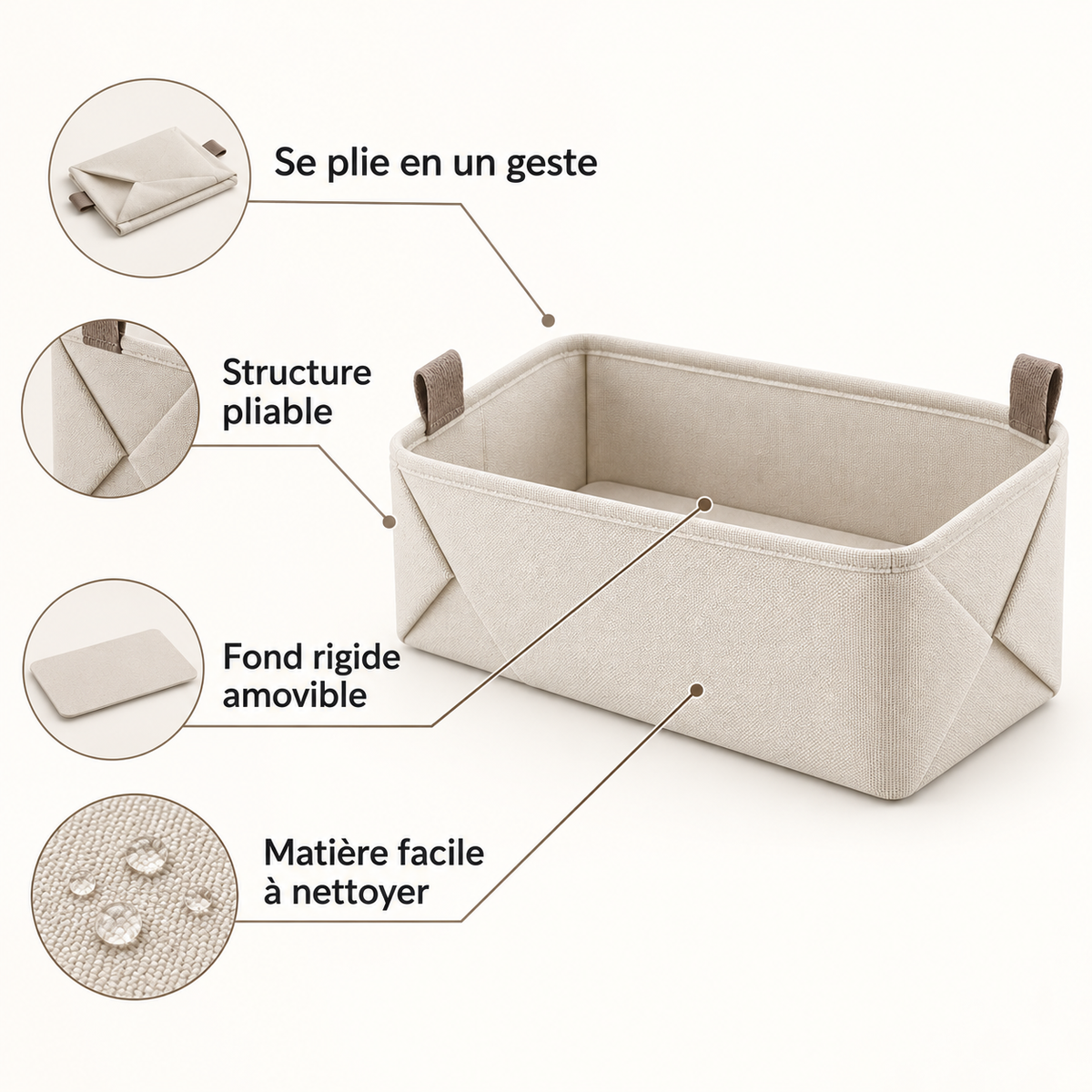Corbeille Nacre Pliante